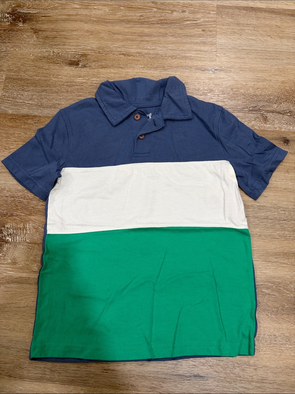 jumping beans Navy, Cream & Green Colorblock Polo